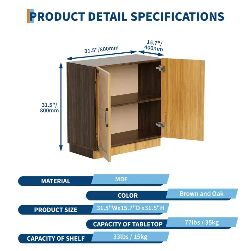Sideboard Buffet Cabinet with Storage, Kitchen Buffet Coffee Bar with Doors & Adjustable Shelf, for Living & Dining Room