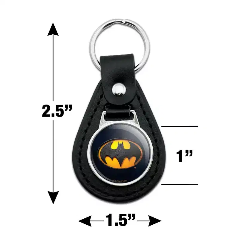 The Flash Batman Logo Black Leather Keychain