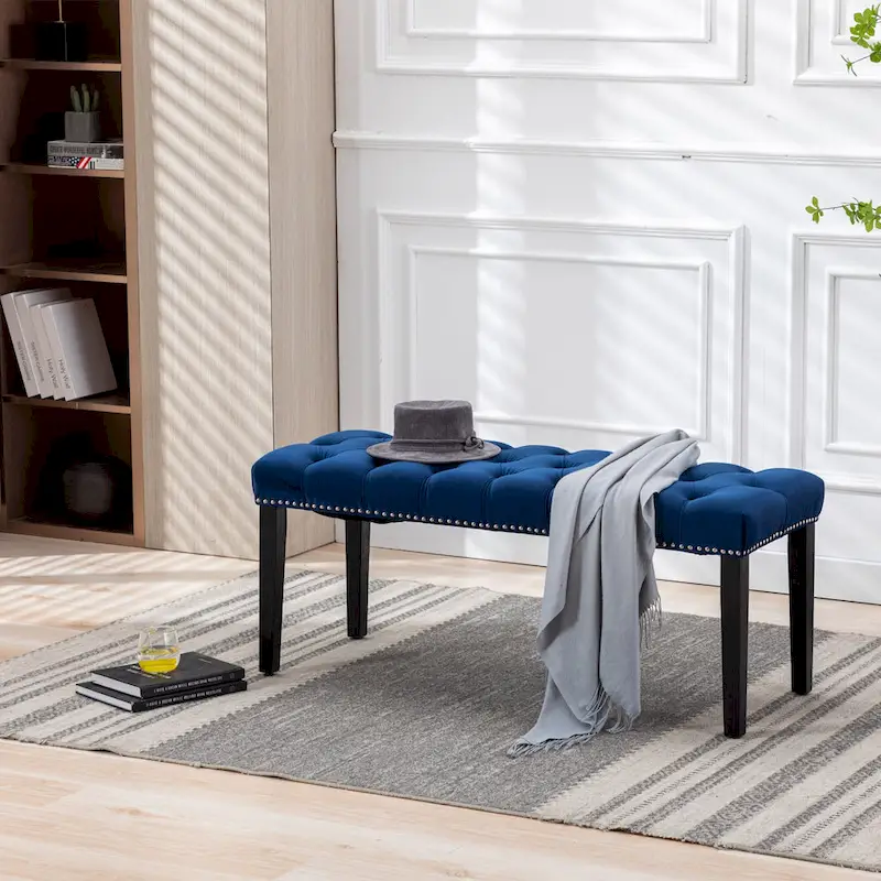 Upholstered Tufted Bench Ottoman Accent Bench