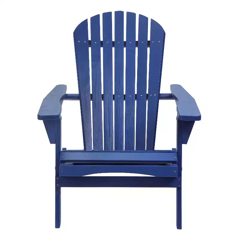 Grand Collection Folding Large Size Adirondack Chair Pine Wood, Navy Blue