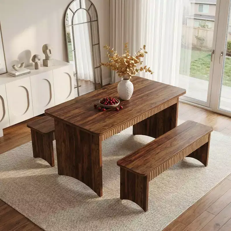 3-Piece Wooden Dining Set – Table and 2 Chairs