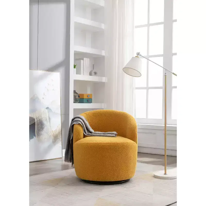 Fabric Swivel Accent Armchair Barrel Chair