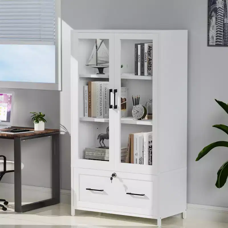 1-Drawer White MDF (Medium-Density Fiberboard) 29.53in. W File Cabinets
