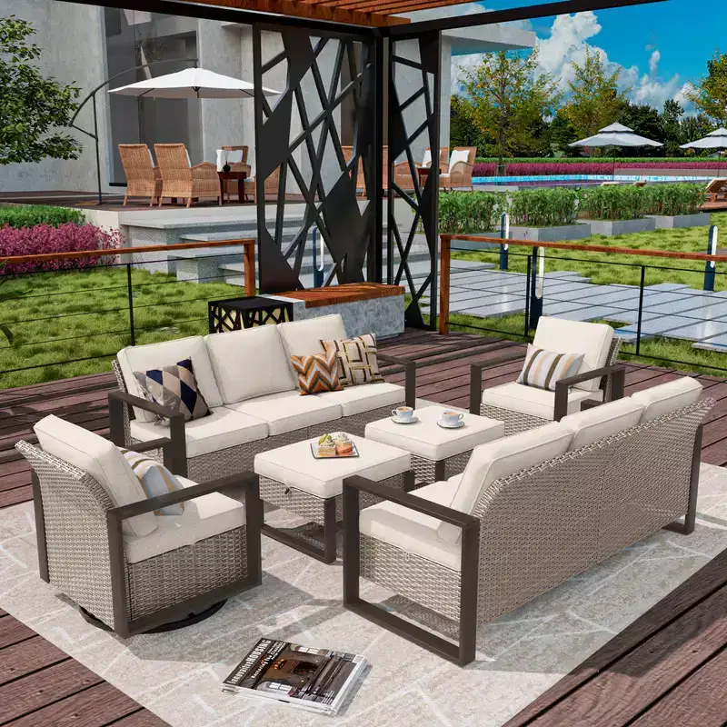 UPTIOT 6-Piece Outdoor Patio Conversation Set