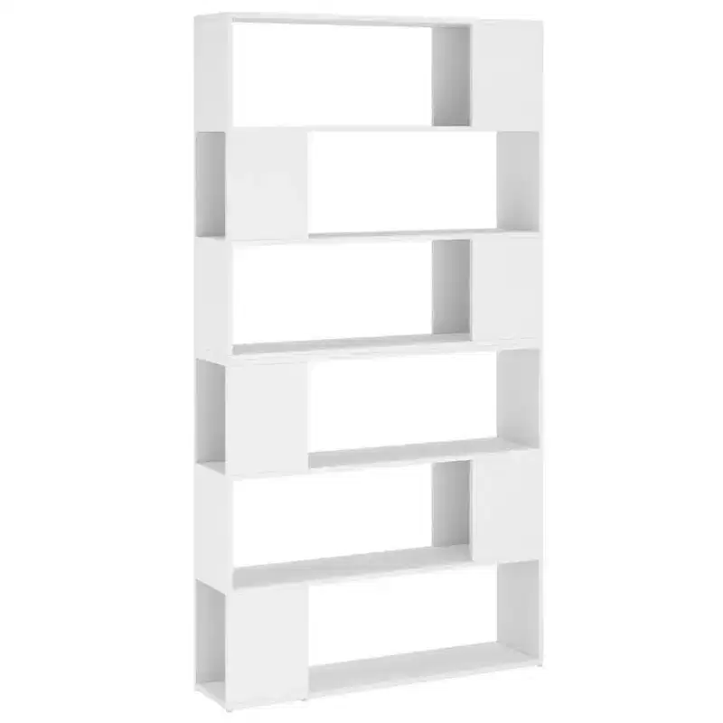 XL Book Cabinet Room Divider White Engineered wood 39.4x9.4x74.0 in