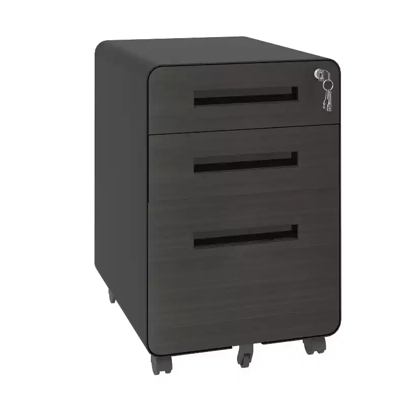 Mobile File Cabinet with Lock All-Steel Fully Assembled, Anti-Tip Design & Locking Casters, Fits A4/Letter, for Home/Office (Black)