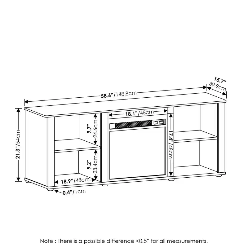 Classic Fireplace TV Stand with 18