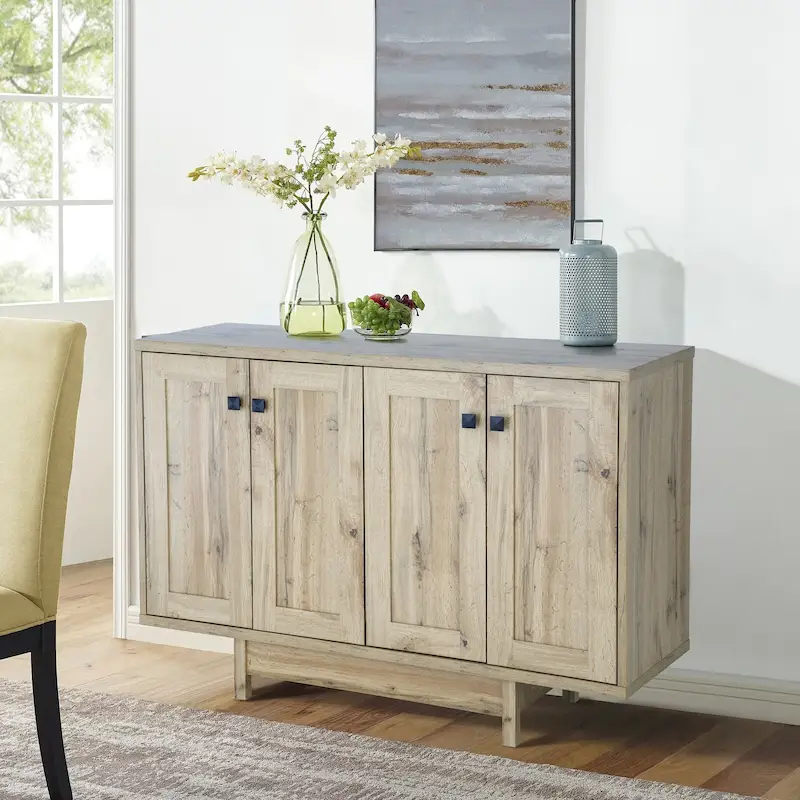 47W Sideboard Storage Cabinet, Dining Server Cupboard Buffet Table with Two Storage Cabinets
