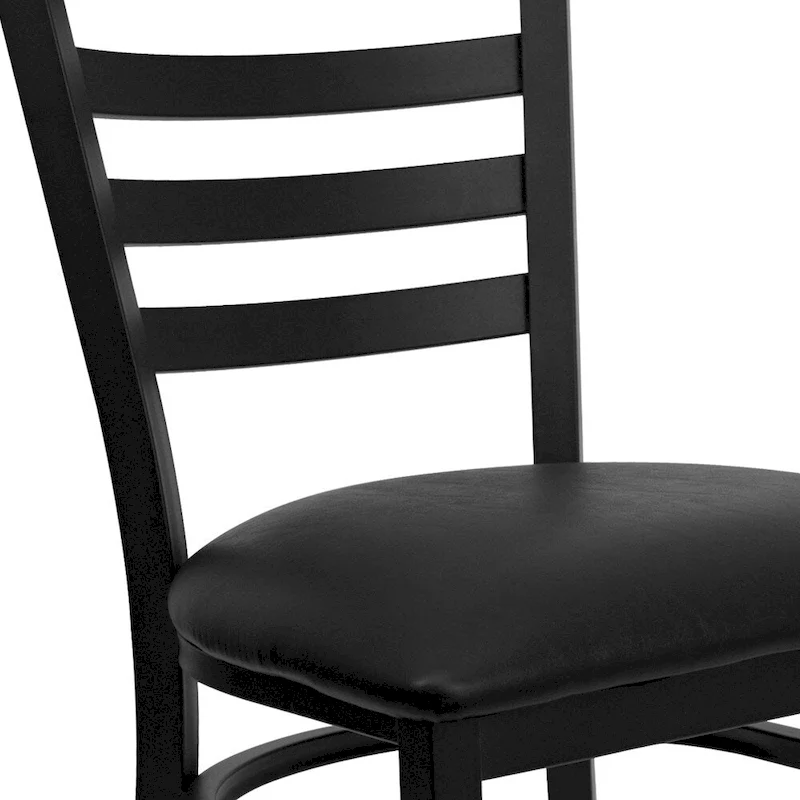 2 Pack Ladder Back Metal Restaurant Chair - 16.5W x 17D x 32.25H - 16.5W x 17D x 32.25H