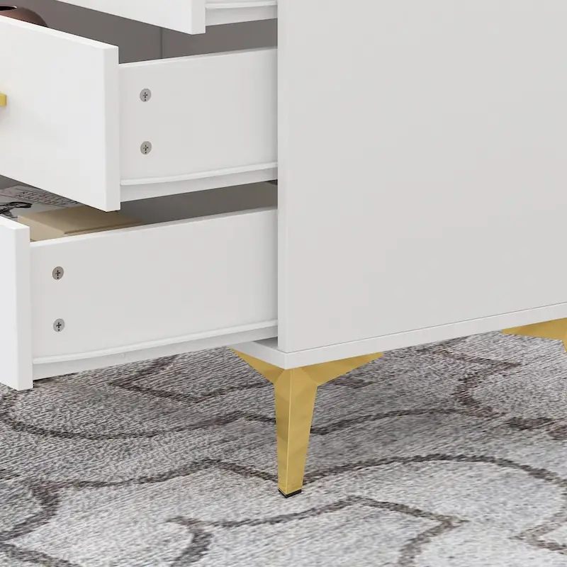 Timechee 23.6 Tall 3 - Drawer Nightstand In White/Black