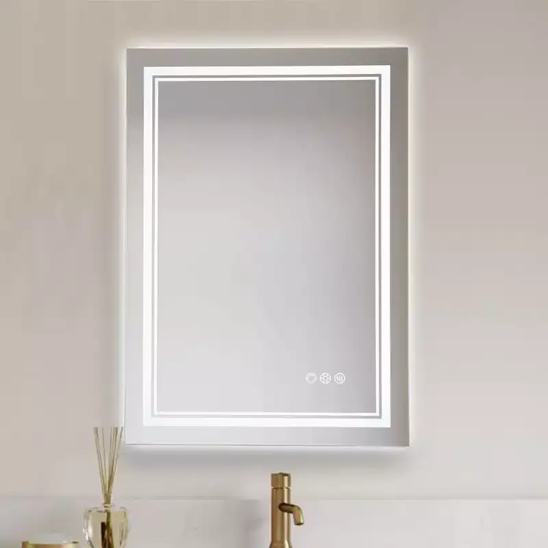 C Cattleya Rectangular Frameless Anti-Fog Color Changing Dimmable LED Bathroom Vanity Mirror Light