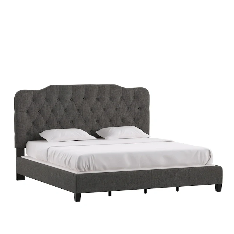Ginny Adjustable Diamond-tufted Camel Back Bed by iNSPIRE Q Classic