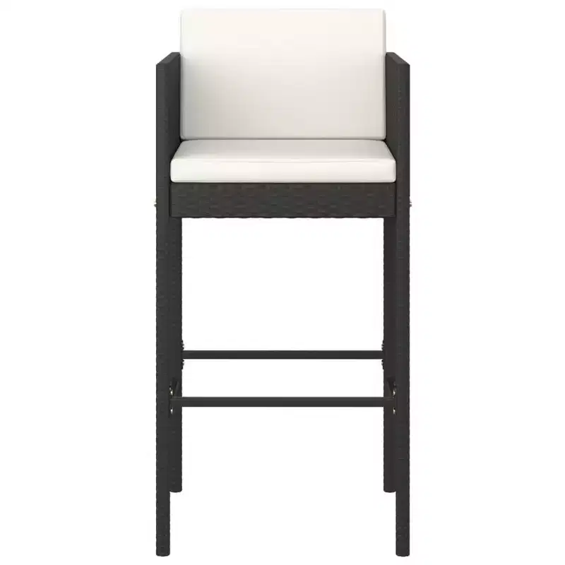 vidaXL Bar Stool Set of 4 Poly Rattan, Powder-Coated Steel