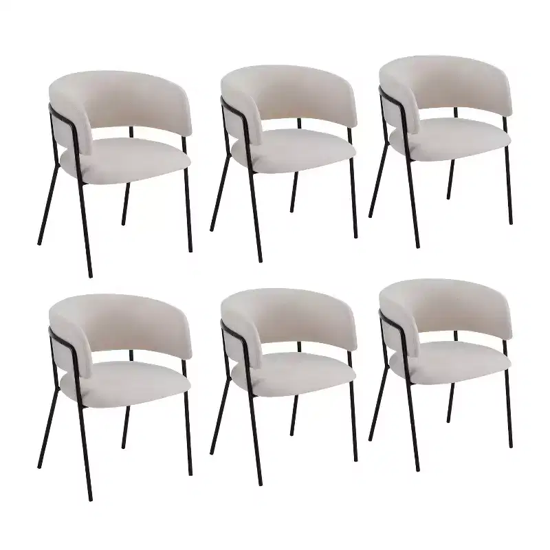 Christopher Knight Home Nest Modern Upholstered Dining Chairs with Metal Frame (Set of 6)