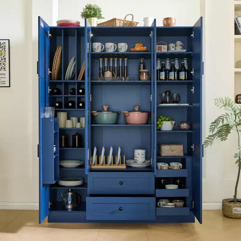 Whisen 71''H Freestanding Kitchen Storage Pantry, Large Dining Storage Cabinet Cupboard Sideboards With 6 Doors, Adjustable Shelves