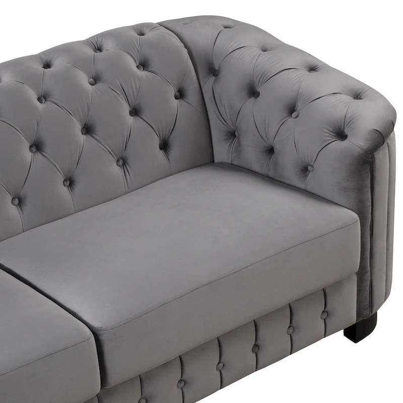 64.3 Velvet Upholstered Loveseat Sofa,Modern Loveseat Sofa with Thick Removable Seat Cushion,2-Person Loveseat Sofa Couch