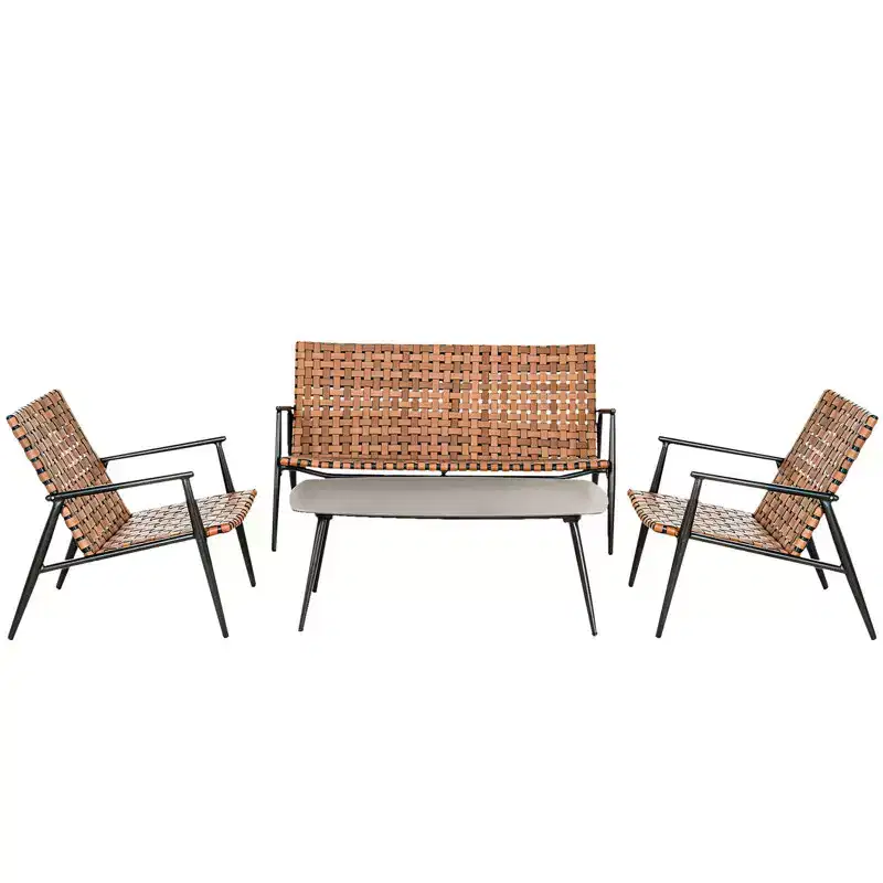GRANDPATIO Metal 4- Person Wicker Seating Group