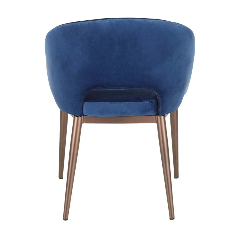 Upholstered Dining Chair with Copper Metal Legs