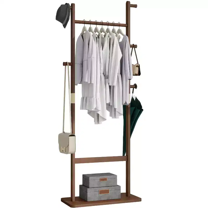 Coat Racks solid wood hanger 23.6* 11*64.1in Solid environmental protection easy to assemble beautiful can be placed in the bedroom/entrance
