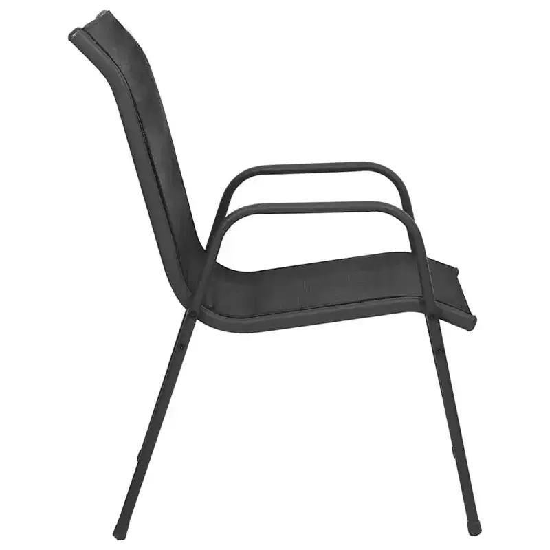vidaXL Garden Chair Set of 2 and Steel and Textilene