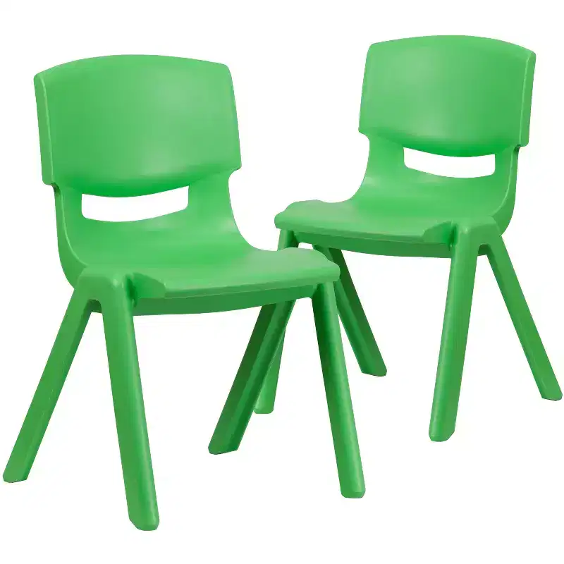 Flash Furniture 2 Pack Plastic Stackable School Chair with 15.5 Seat Height