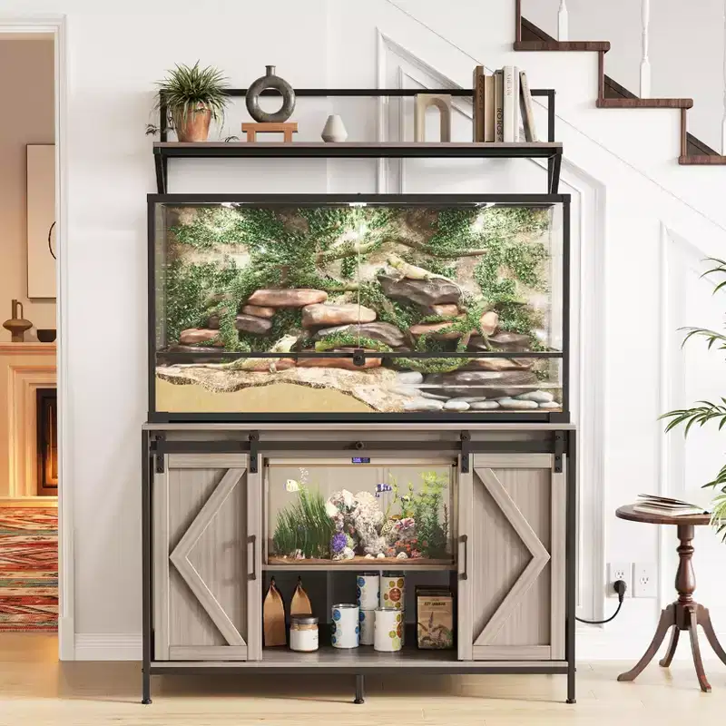 Reptile Tank Stand, Fish Tank Stand Fits Up to 120 Gallon, Aquarium Stand with 48 x 24 Tabletop