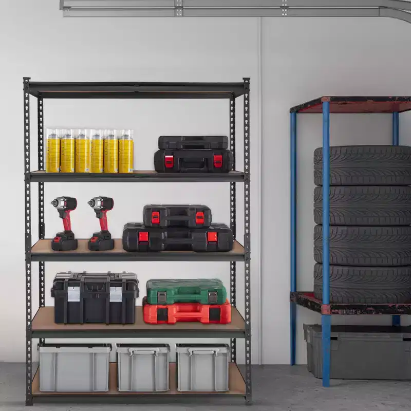 VEVOR Storage Shelving Unit, 5-Tier Adjustable, 2000 lbs Capacity, Heavy Duty Garage Shelves Metal Organizer Utility Rack, Black, 18D x 48W x 72H