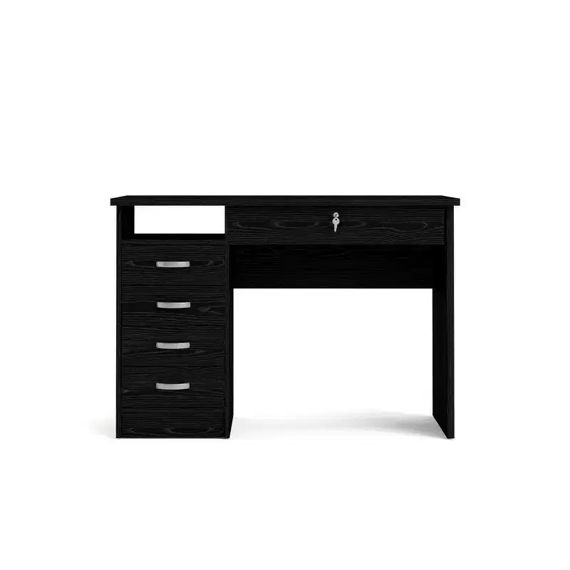Tvilum, Walden Desk with 5 Drawers, Black Woodgrain