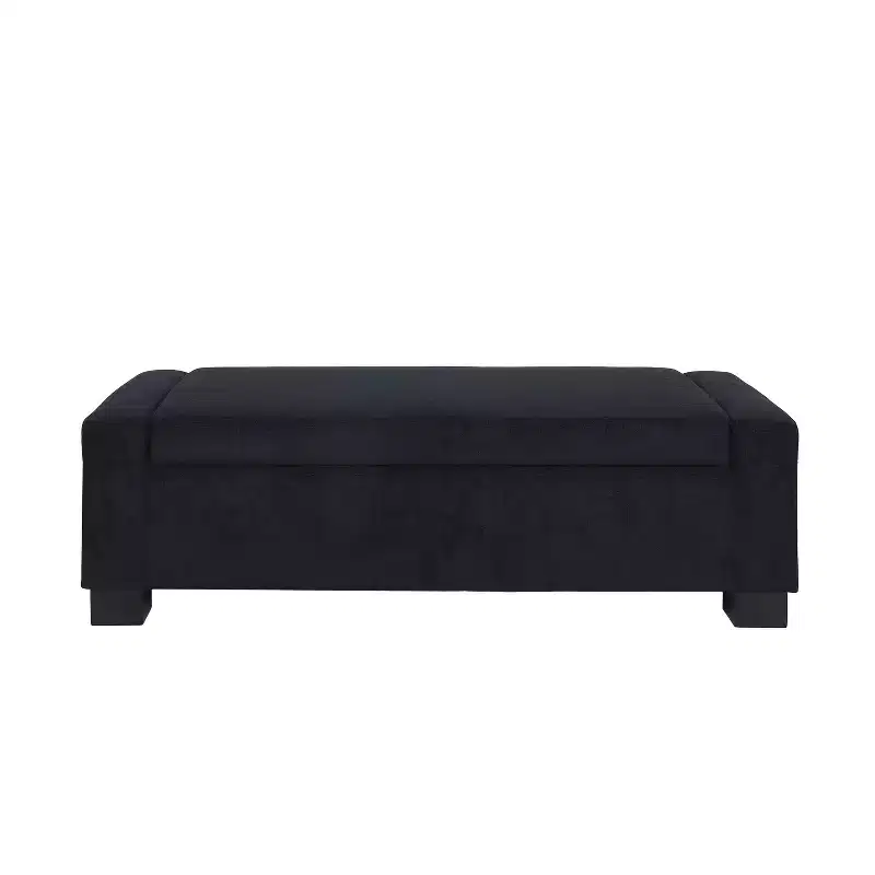 Christopher Knight Home Olivia Indoor Upholstered Modern Storage Ottoman Midnight Blue