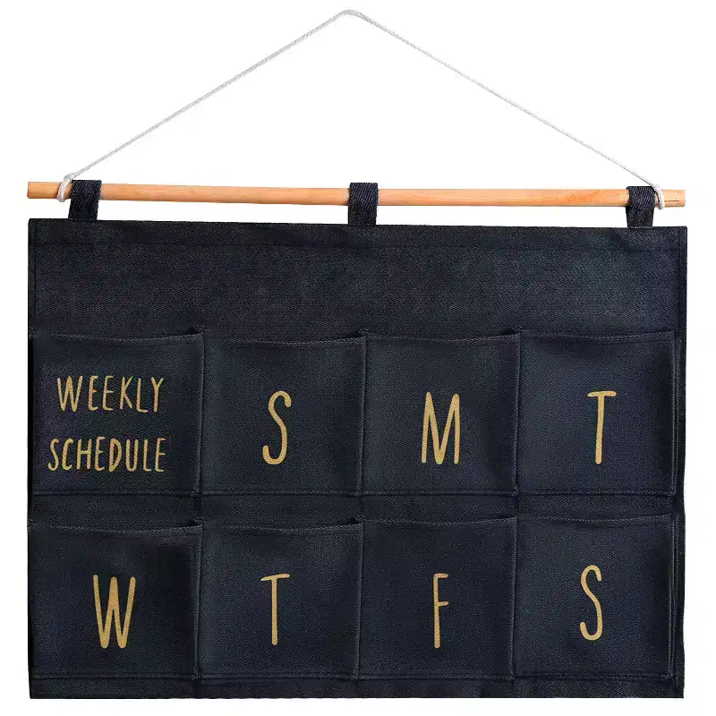 Garnen Wall organizer, Wall Pocket Weekly Planner, Wall Storage Organizer, 8 Pockets Hanging for To-Do List Pocket Chart Daily Schedule Planner, Gray