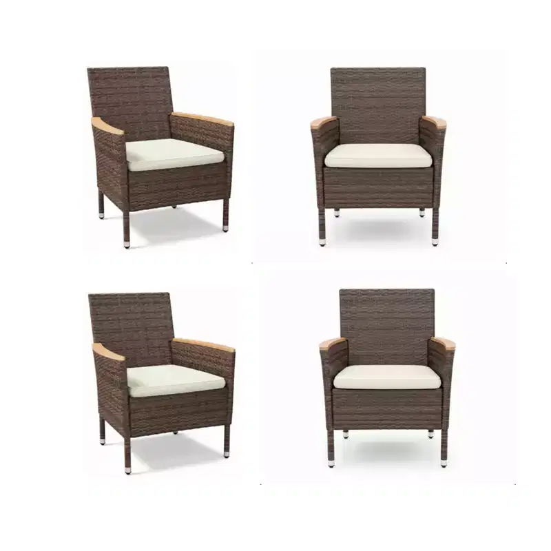 4-Piece All-Weather Rattan Patio Dining Chair