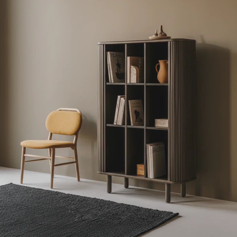Brown Ash Storage Cabinet with Storage for Office