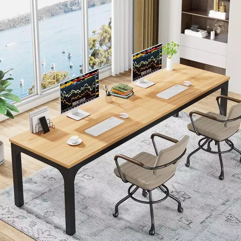 78.7 Inches Extra Long Computer Desk, 2 Person Double Long Workstation for Home Office