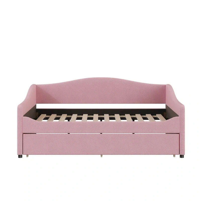 Full Teddy Fleece Daybed with Trundle and LED Lights