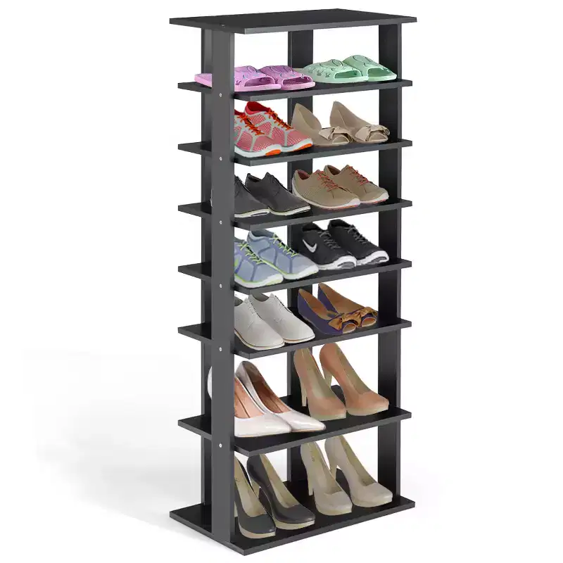 Costway Patented 7-Tier Dual Shoe Rack Practical Free Standing Shelves Storage Shelves Concise
