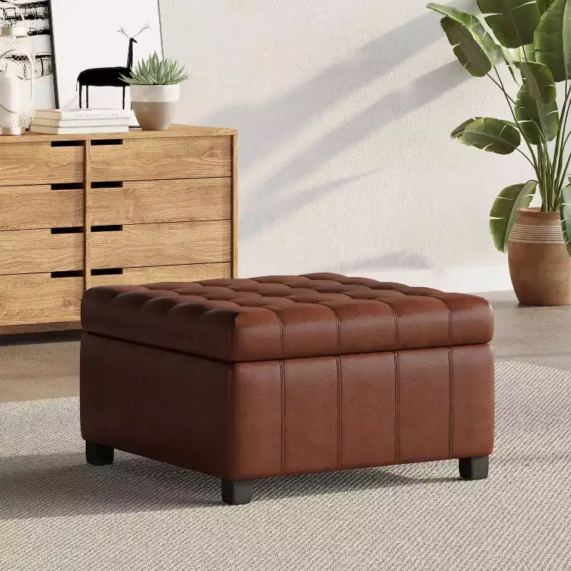 Christopher Knight Home Lismore Faux Leather Storage Ottoman