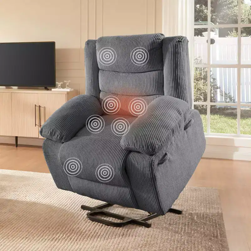 Massage Recliner for Elderly, Power Lift Recliner Chair with Heat and Vibration for Living Room