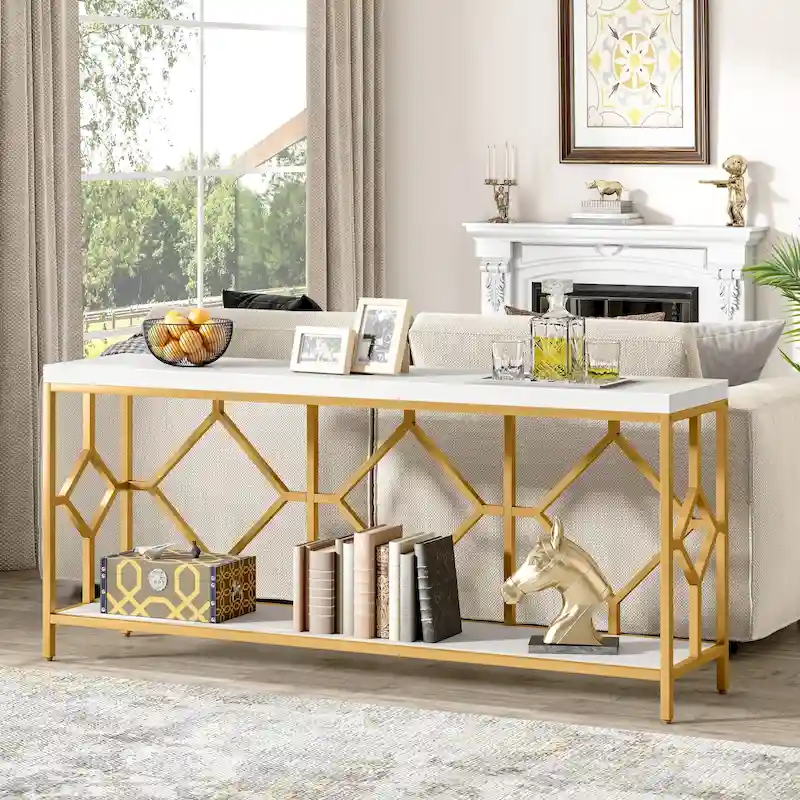 70.9 Inche Extral Long Console Sofa Accent Table for Entryway Living Room