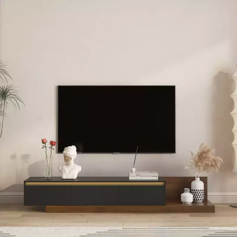 GDFStudio Ramsey Extendable LED TV Stand Entertainment Center with Storage