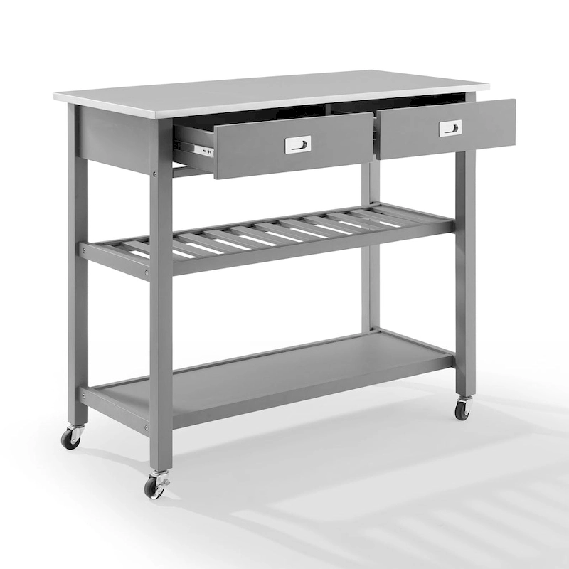 Crosley Chloe Stainless Steel Top Kitchen Island/Cart - 37H x 42W x 20D