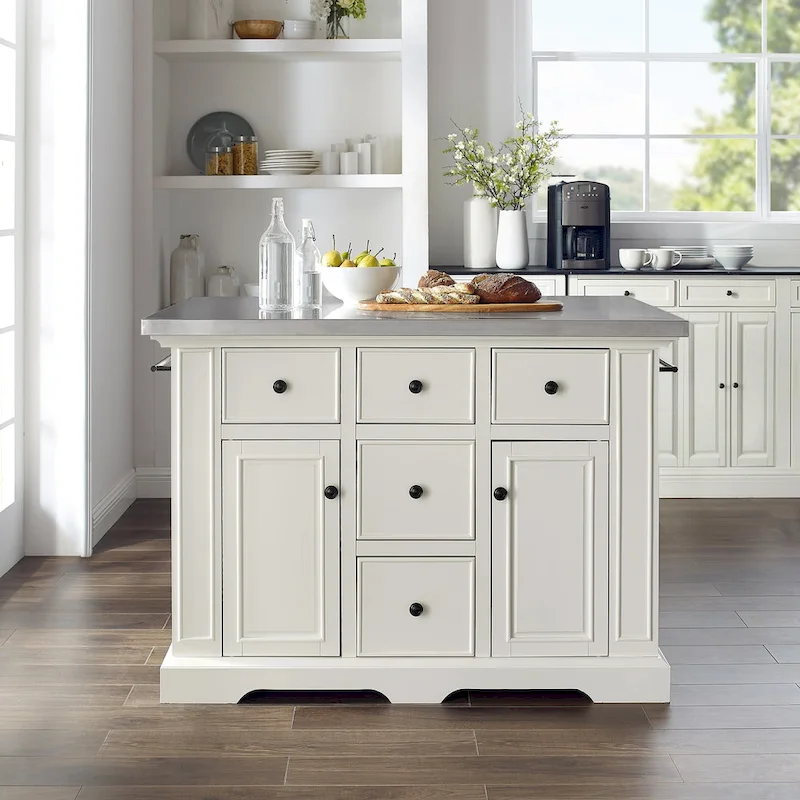 Crosley Julia Stainless Steel Top Kitchen Island - 50 W x32 D x 36 H