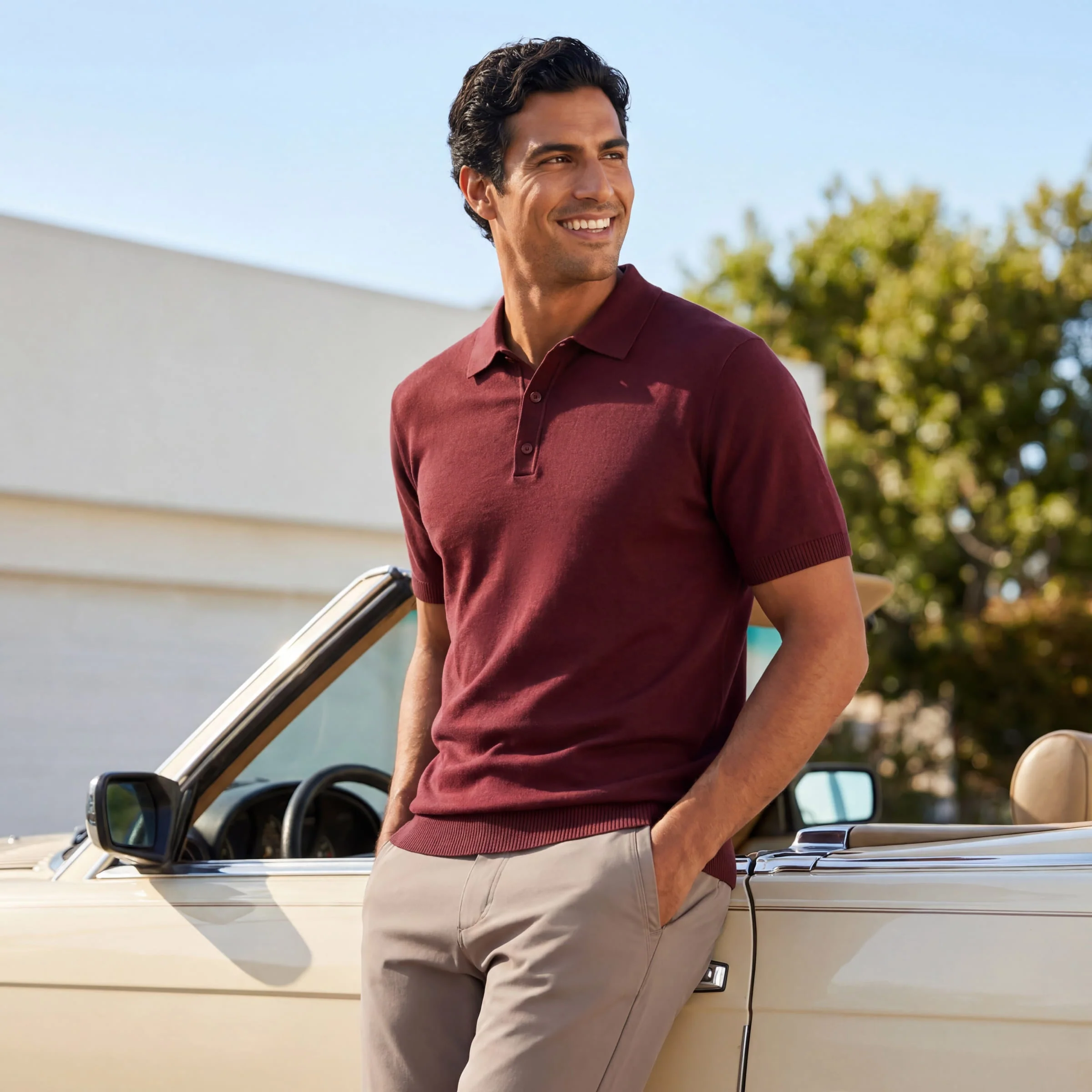 Polo shirt - chestnut brown