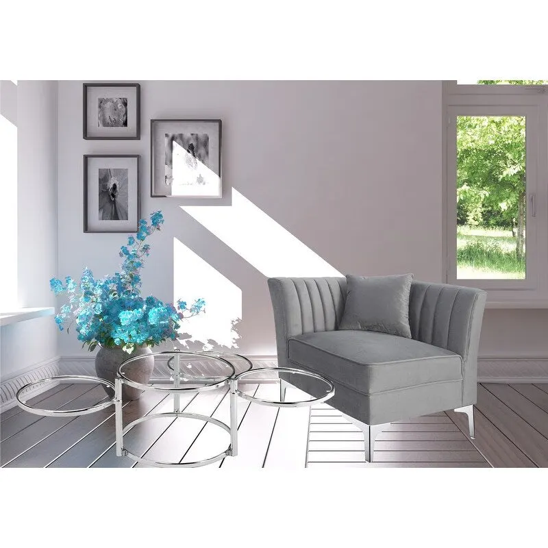 Modern Motion Clear Glass and Chorme Coffee Table