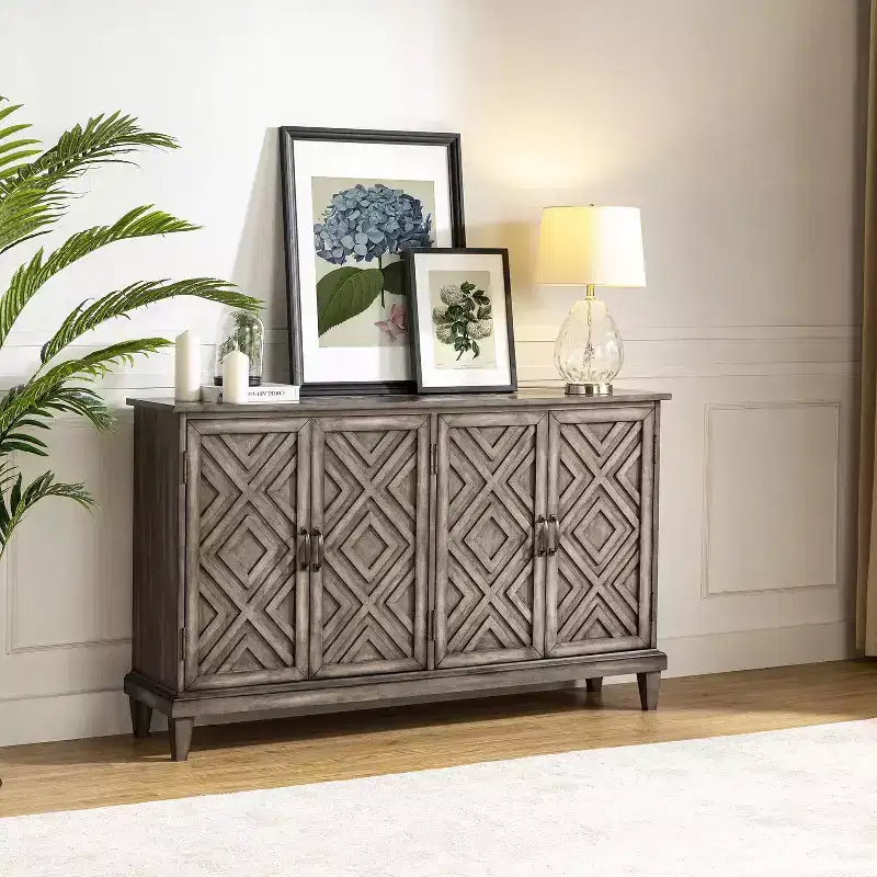 Jochen 60 Wide Sideboard with Adjustable Shelves|ARTFUL LIVING DESIGNS-WHITE