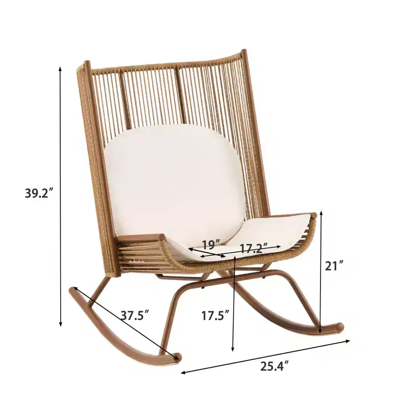 Christopher Knight Home Varun Farmhouse 2 Piece Patio Dining Set with Acacia Wood Table and Iron Rocking Chair