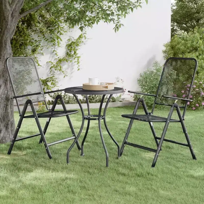 vidaXL Folding Garden Chair Set of 2