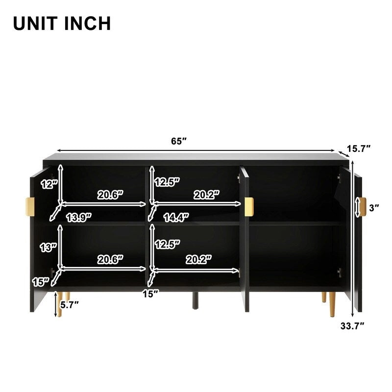 Modern TV Stand with Adjustable Shelves
