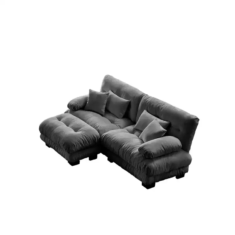 Homy Casa Cloud L-Shaped Sectional Sofa with Chaise Lounge and Plush Cushions, for Living Room or Family Space