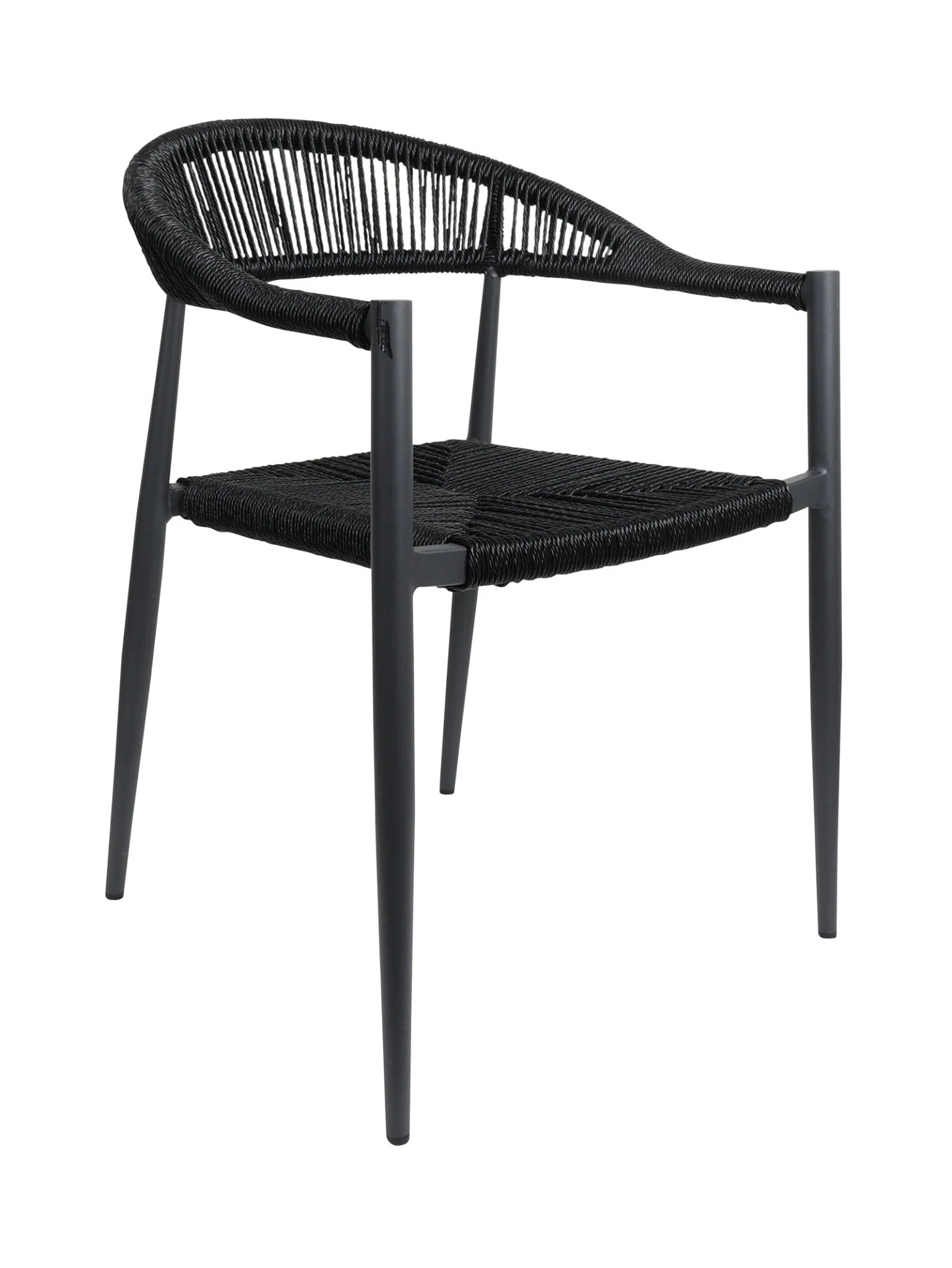 Aluminium Chair with Stackable and Curved Back for Patio