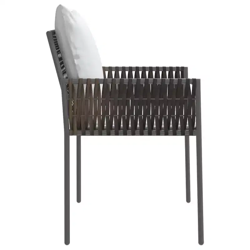 vidaXL Garden Chair Set of 6 Poly Rattan, Powder-Coated Steel